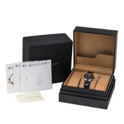 Pre Owned Bvlgari Carbon Fiber Aluminum and Black Rubber Diagono AL 29 TA Women's Wristwatch 29 mm