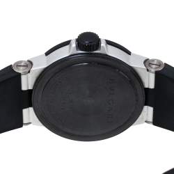 Pre Owned Bvlgari Carbon Fiber Aluminum and Black Rubber Diagono AL 29 TA Women's Wristwatch 29 mm