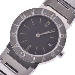 Pre Owned Bvlgari Black Stainless Steel Bvlgari BB26SS Women's Wristwatch 26 MM