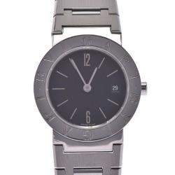 Pre Owned Bvlgari Black Stainless Steel Bvlgari BB26SS Women's Wristwatch 26 MM