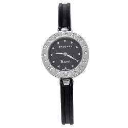 Pre Owned Bvlgari Black Stainless Steel Black Resin B.Zero1 BZ 22 S Women's Wristwatch 22 mm