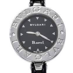 Pre Owned Bvlgari Black Stainless Steel Black Resin B.Zero1 BZ 22 S Women's Wristwatch 22 mm