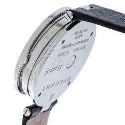 Bvlgari Black 18K Gold Leather Diamonds B.Zero1 BZ P 35 S Quartz Women's Wristwatch 35 MM