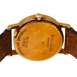 Pre Owned Bvlgari Black 18K Yellow Gold & Leather BB 26 GL Women's Wristwatch 26MM