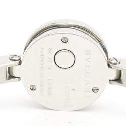 Pre Owned Bvlgari Blue MOP Diamonds Stainless Steel B.Zero1 Quartz Bz22S Women's Wristwatch 22 MM