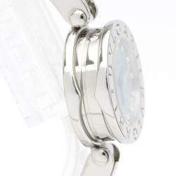 Pre Owned Bvlgari Blue MOP Diamonds Stainless Steel B.Zero1 Quartz Bz22S Women's Wristwatch 22 MM