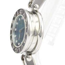 Pre Owned Bvlgari Blue MOP Diamonds Stainless Steel B.Zero1 Quartz Bz22S Women's Wristwatch 22 MM