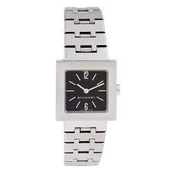 Pre Owned Bvlgari Black Stainless Steel Quadrato SQ22SS Women's Wristwatch 22MM