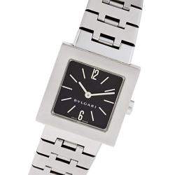 Pre Owned Bvlgari Black Stainless Steel Quadrato SQ22SS Women's Wristwatch 22MM