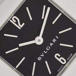 Pre Owned Bvlgari Black Stainless Steel Quadrato SQ22SS Women's Wristwatch 22MM