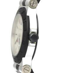 Pre Owned Bvlgari Silver Aluminum Rubber AL32TA Quartz Women's Wristwatch 32 MM