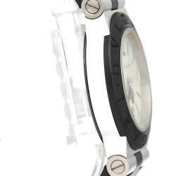 Pre Owned Bvlgari Silver Aluminum Rubber AL32TA Quartz Women's Wristwatch 32 MM