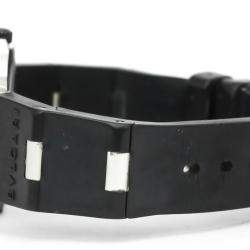 Pre Owned Bvlgari Silver Aluminum Rubber AL32TA Quartz Women's Wristwatch 32 MM