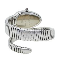 Pre Owned ساعة يد نسائية بلغاري سربنتي توبوغاز أس بي 35 أس ستانلس ستيل فضية 35 مم