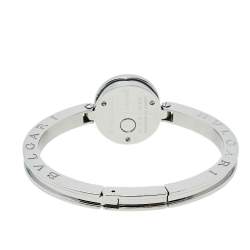 Pre Owned ساعة يد نسائية بلغاري بي.زيرو1 بي زد22أس ألماس ستانلس ستيل أيقونة زهور صدف بيضاء 22 مم