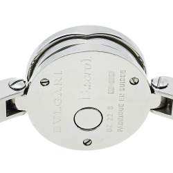 Pre Owned ساعة يد نسائية بلغاري بي.زيرو1 بي زد22أس ألماس ستانلس ستيل أيقونة زهور صدف بيضاء 22 مم