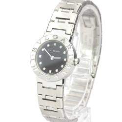 Pre Owned Bvlgari Black Diamonds Stainless Steel Bvlgari Bvlgari BB23SS Quartz Women's Wristwatch 22 MM