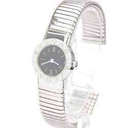Pre Owned Bvlgari Black Stainless Steel Tubogas BB232TS Quartz Women's Wristwatch 23 MM