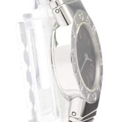 Pre Owned Bvlgari Black Stainless Steel Tubogas BB232TS Quartz Women's Wristwatch 23 MM