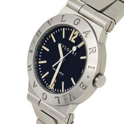Pre Owned Bvlgari Black Stainless Steel Diagono LC 29 S Automatic Women's Wristwatch 29 mm