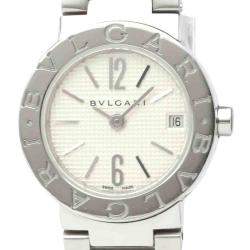 Pre Owned Bvlgari White Stainless Steel Bvlgari Bvlgari BB23SS Women's Wristwatch 22 MM