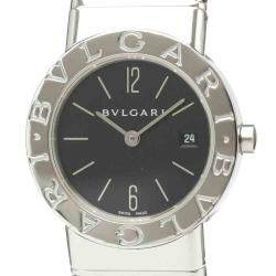 Pre Owned Bvlgari Black Stainless Steel Tubogas BB26 2TS Quartz Women's Wristwatch 26 MM