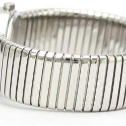 Pre Owned Bvlgari Black Stainless Steel Tubogas BB26 2TS Quartz Women's Wristwatch 26 MM