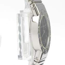 Pre Owned Bvlgari Black Stainless Steel Tubogas BB26 2TS Quartz Women's Wristwatch 26 MM