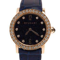 Bvlgari Black 18K Rose Gold BBL P33G/PO1332 Women's Wristwatch 32MM