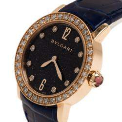 Bvlgari Black 18K Rose Gold BBL P33G/PO1332 Women's Wristwatch 32MM