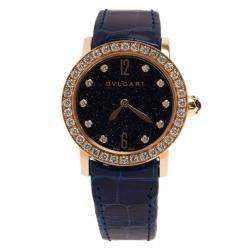 Bvlgari Black 18K Rose Gold BBL P33G/PO1332 Women's Wristwatch 32MM