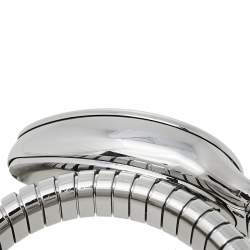 Pre Owned Bvlgari Silver Guilloché Soleil Stainless Steel Serpenti Tubogas SP 35 S Women's Wristwatch 35 mm