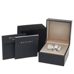 Pre Owned Bvlgari Silver Guilloché Soleil Stainless Steel Diamond Serpenti Tubogas SP 35 S Women's Wristwatch 35 mm
