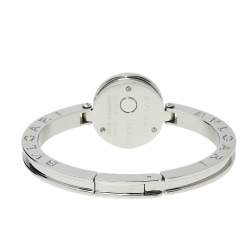 Pre Owned Bvlgari Mother of Pearl Flower Motif Diamond Stainless Steel B.Zero1 BZ 22 S Women's Wristwatch 22 mm