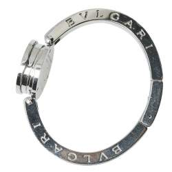 Pre Owned Bvlgari Mother of Pearl Flower Motif Diamond Stainless Steel B.Zero1 BZ 22 S Women's Wristwatch 22 mm