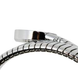 Pre Owned Bvlgari Black Stainless Steel Diamonds Tubogas BB 19 1TS Women's Wristwatch 19 mm