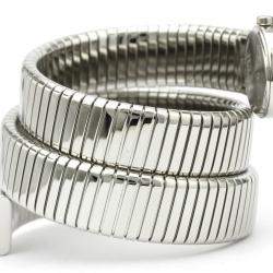 Pre Owned Bvlgari Black Stainless Steel Tubogas BB19 1TS Women's Wristwatch 19 MM