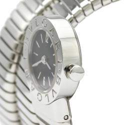 Pre Owned Bvlgari Black Stainless Steel Tubogas BB19 1TS Women's Wristwatch 19 MM