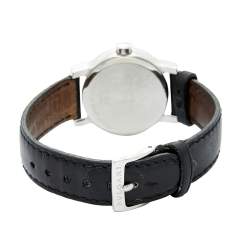 مملوكة مسبقًا Bvlgari  Black Stainless Steel Leather Solotempo ST29S Women's Wristwatch 29 mm