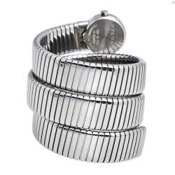 Pre Owned Bvlgari Black Stainless Steel Serpenti Tubogas BB 19 1TS Women's Wristwatch 19 mm 