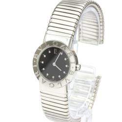 Bvlgari Black Diamonds Stainless Steel Tubogas BB26 2TS Quartz Women's Wristwatch 26 MM