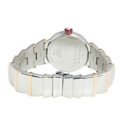 Pre Owned Bvlgari Mother of Pearl Diamond 18K Rose Gold Stainless Steel Lvcea 102194 Women's Wristwatch 28 mm