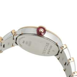 Pre Owned Bvlgari Mother of Pearl Diamond 18K Rose Gold Stainless Steel Lvcea 102194 Women's Wristwatch 28 mm