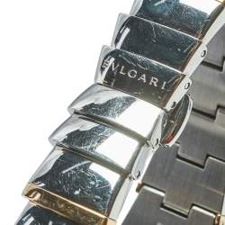 Pre Owned Bvlgari Mother of Pearl Diamond 18K Rose Gold Stainless Steel Lvcea 102194 Women's Wristwatch 28 mm