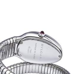 مملوكة مسبقًا Bvlgari Silver Stainless Steel Serpenti Tubogas 101828 Women's Wristwatch 35 mm