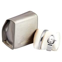 مملوكة مسبقًا Bvlgari Silver Stainless Steel Serpenti Tubogas 101828 Women's Wristwatch 35 mm