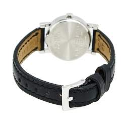 Pre Owned Bvlgari Black 18k White Gold Leather Bvlgari BB23WGL Women's Wristwatch 23 mm