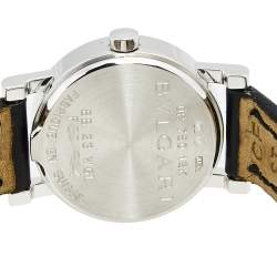 Pre Owned Bvlgari Black 18k White Gold Leather Bvlgari BB23WGL Women's Wristwatch 23 mm