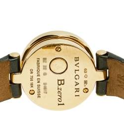 Pre Owned Bvlgari Black 18k Rose Gold Leather B.Zero1 BZ22G Women's Wristwatch 22 mm