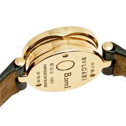 Pre Owned Bvlgari Black 18k Rose Gold Leather B.Zero1 BZ22G Women's Wristwatch 22 mm